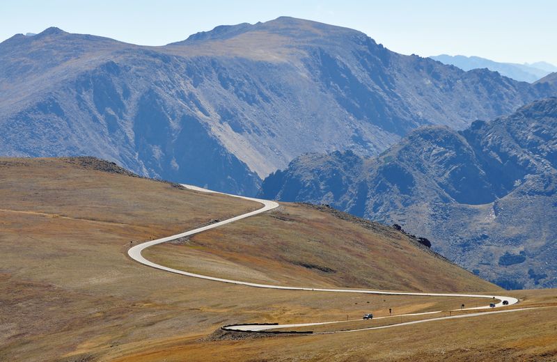 Trail Ridge Road crossing alpine tundra, Rocky Mountain National Park