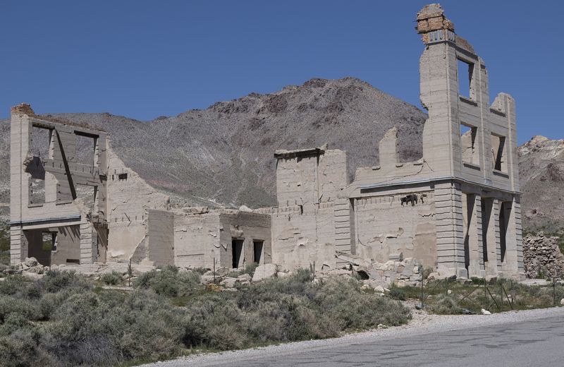 Ruins of the Cook Bank building in the Rhyolite ghost town, Nevada